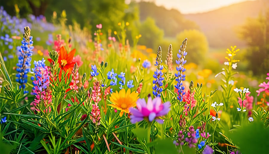 Vibrant wildflowers growing along the hiking trails at Old Dillon Reservoir